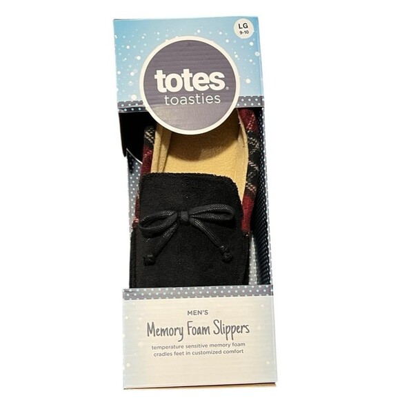 TOTES Toasties MENS Memory Foam Slippers, Size L (9-10) - Picture 2 of 4